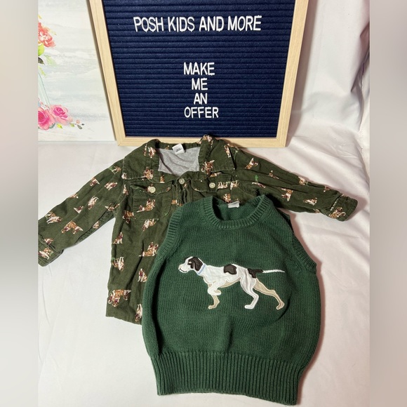 GAP Shirts & Tops 218 Mo Baby Gap Dog Sweater Vest And Buttondown